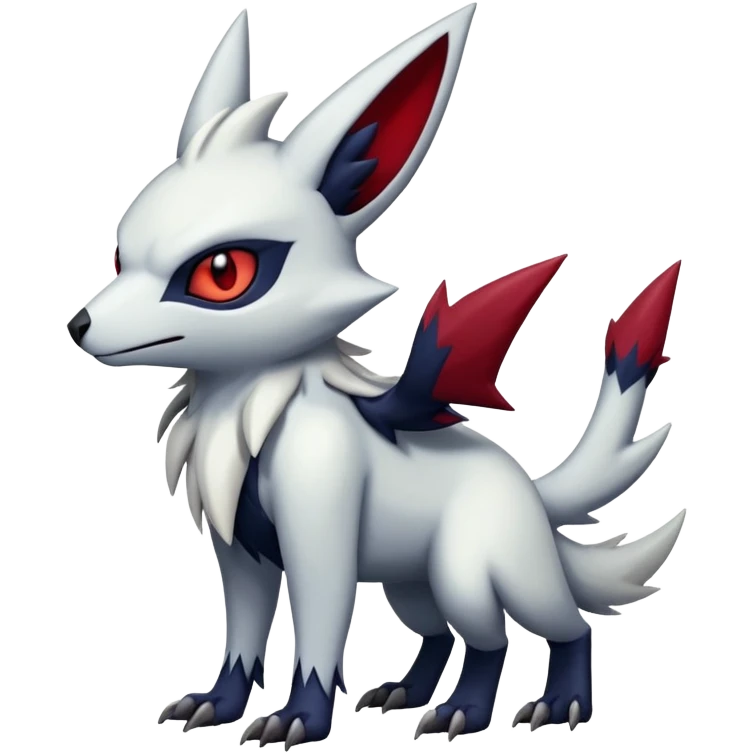 Vampiric feral emo dark Zangoose-Absol-Noibat-Fakémon-hybrid-creature (full body) emoji