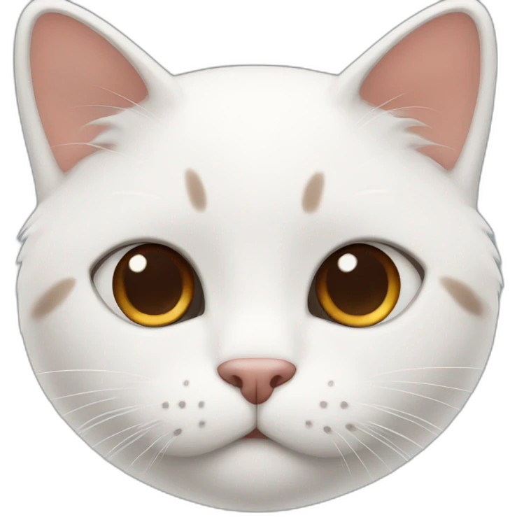 White cat with a little of brown, red and black hair emoji
