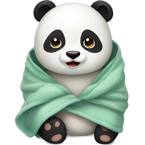 Panda cozy in blanket emoji