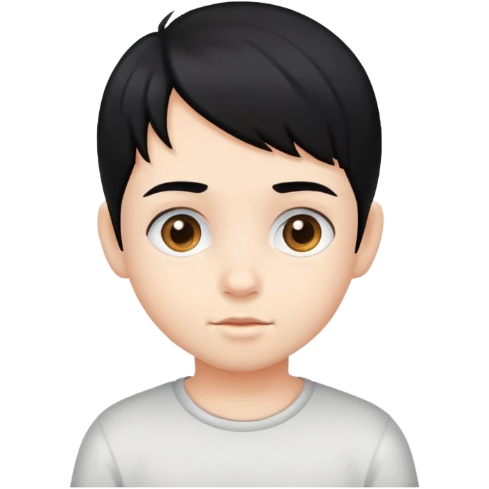 realistic portrait of a child with black hair  emoji