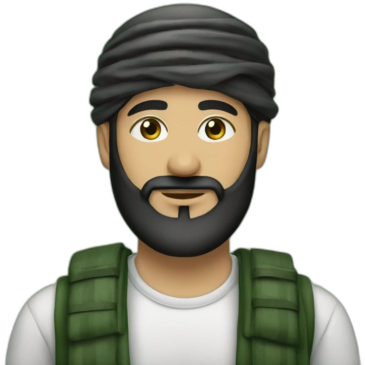 Palestinian with a brown beard, green eyes, and a palestinian keffieh emoji
