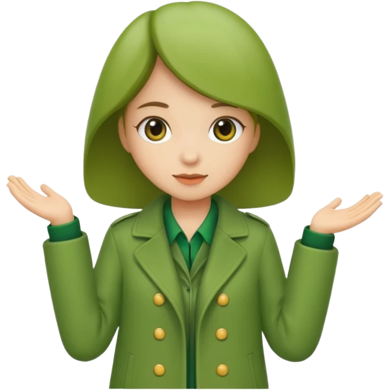 green coat girl emoji