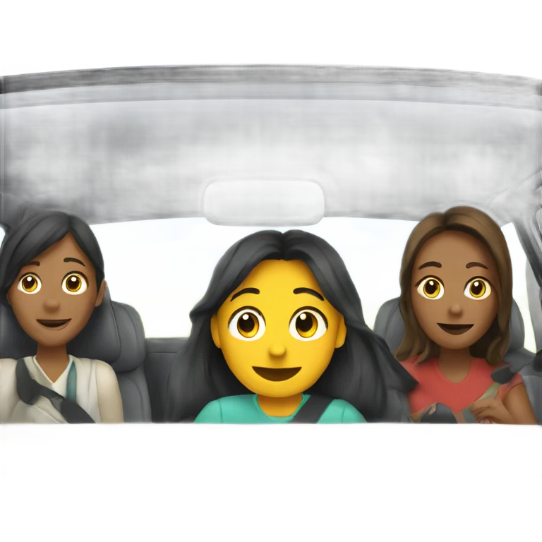 Inside car view from backseat emoji