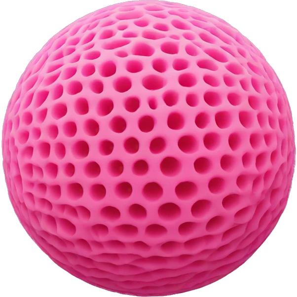 pink spherical mesh sponge emoji