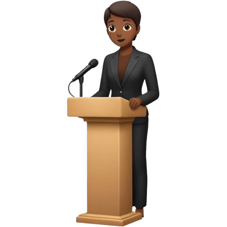 person silhouette speaking from a podium emoji