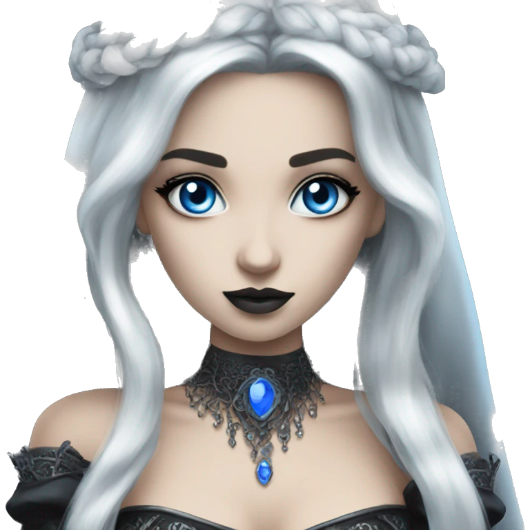 Hot gothic princess with blue eyes emoji
