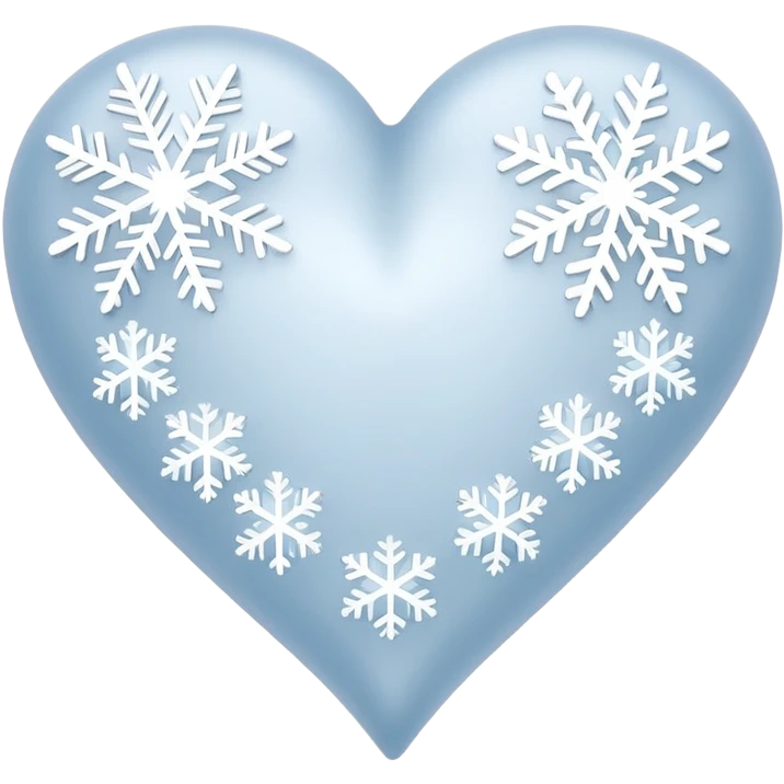 white heart with snowflakes around it emoji