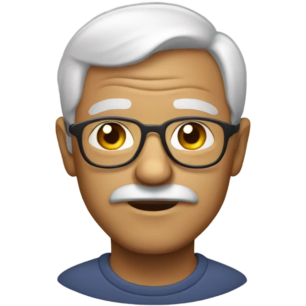 light skin old man with glass emoji