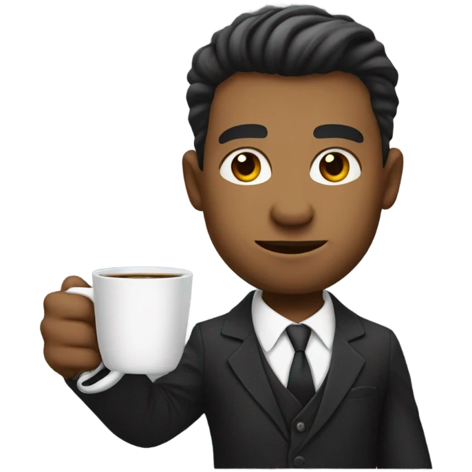 Gangster with coffee emoji