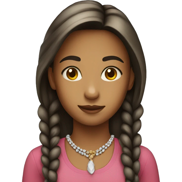 A girl wearing necklace beads emoji