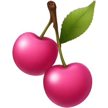 Pink cherry emoji
