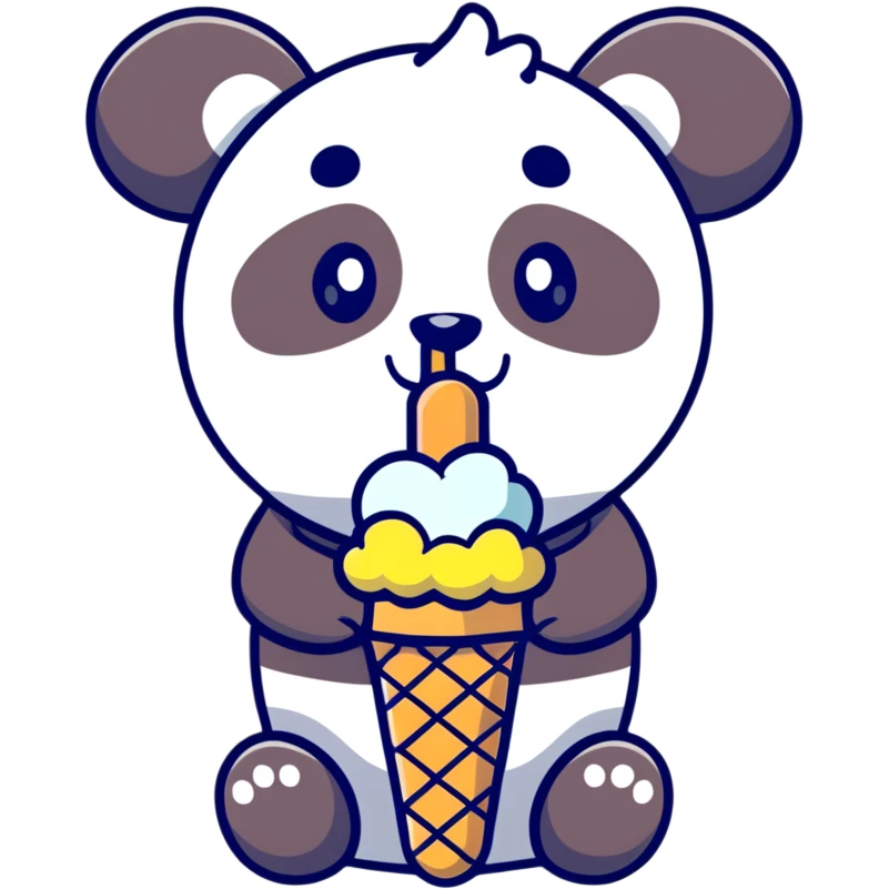 Panda eating ice cream emoji