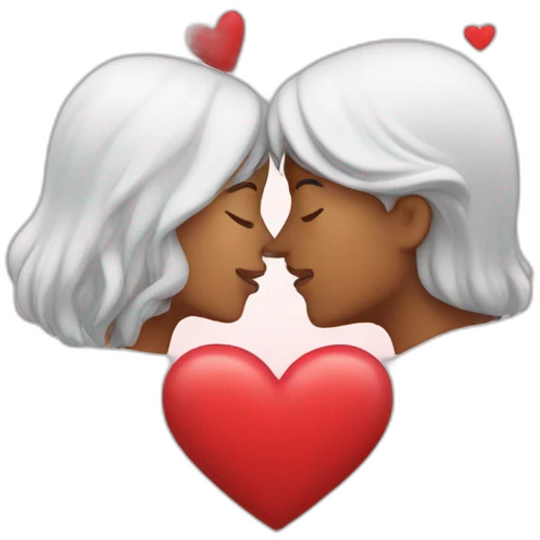 couple kissing hearts flying emoji