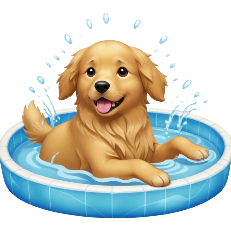 Fay dog in a big pool emoji