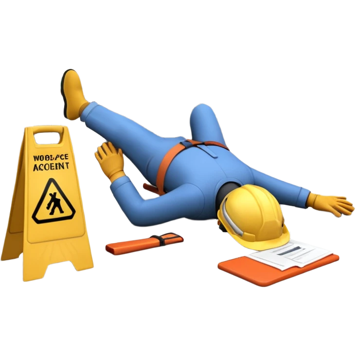 Animación corta de un accidente laboral que muestre las consecuencias de no respetar normas de seguridad, con cámara lenta en el momento de la caída y foco en la falta de señalización y EPP. Estilo realista pero apto para capacitación corporativa. emoji