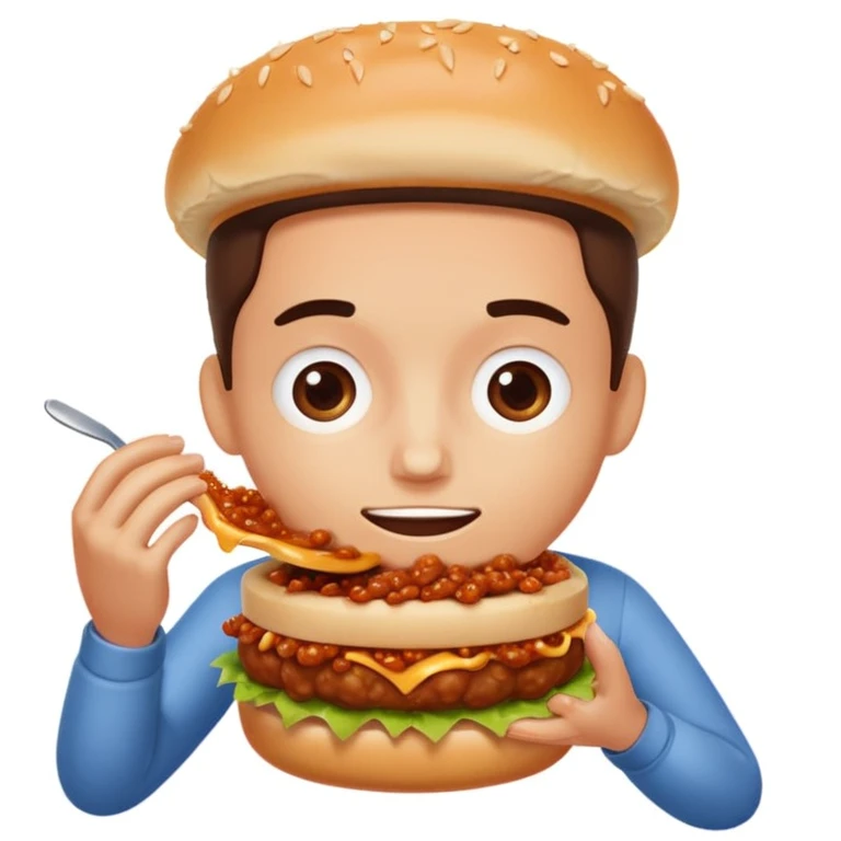 person eating sloppy joe emoji