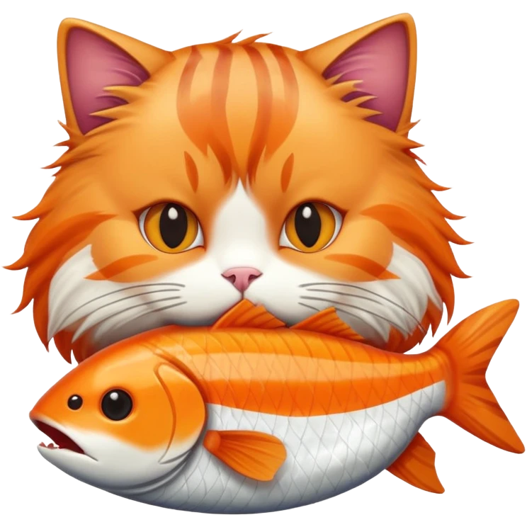 Gato comiendo un pescado emoji