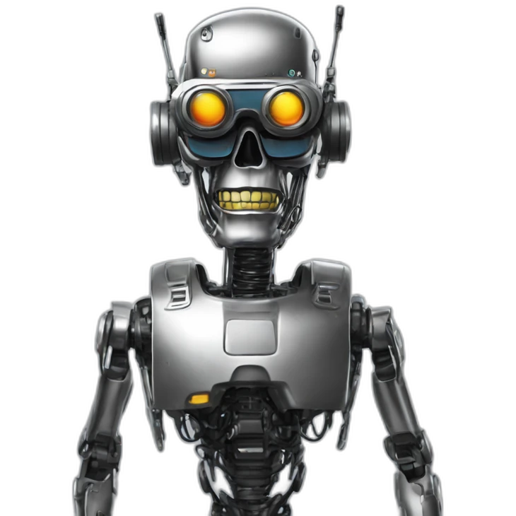 terminator robot with augmented reality googles emoji