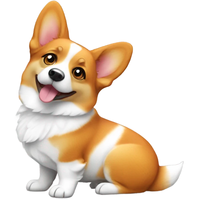 Sassy little orange and white corgi small emoji