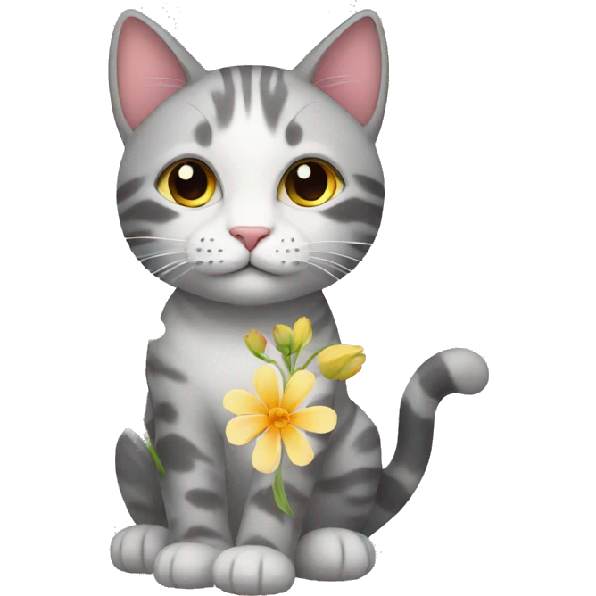 Cat with flower emoji
