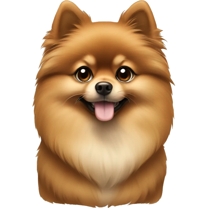 The pomeranian is brown beige in color  emoji