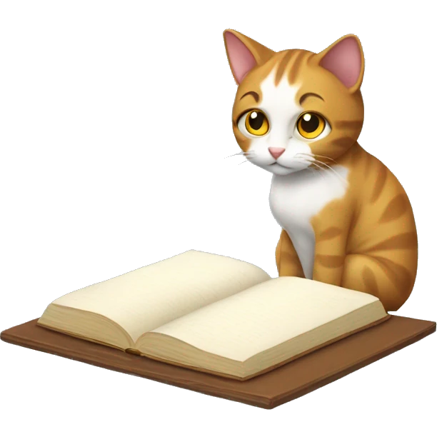 Female cat studying  emoji