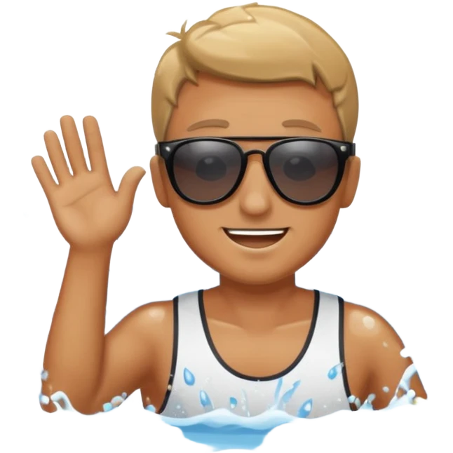 water sports man along with water emoji