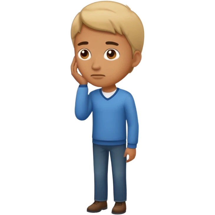 مرد ایستاده در حال فکر کردن emoji