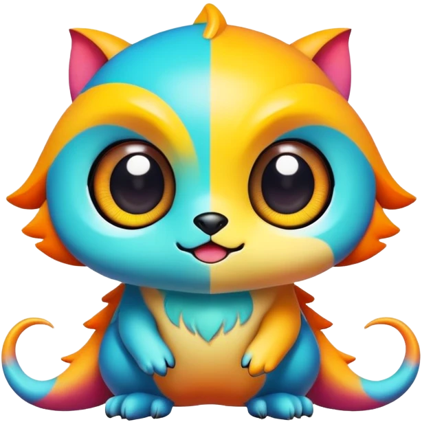 Colorful vibrant chibi Fakémon-creature emoji