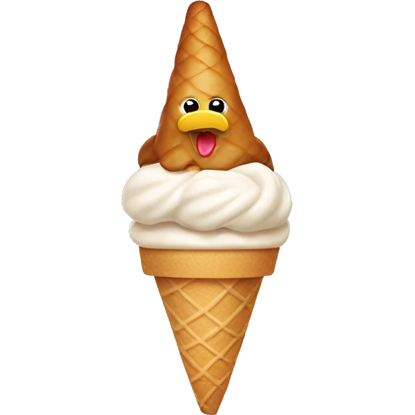 headless, skinless turkey holding a soft serve ice cream cone emoji