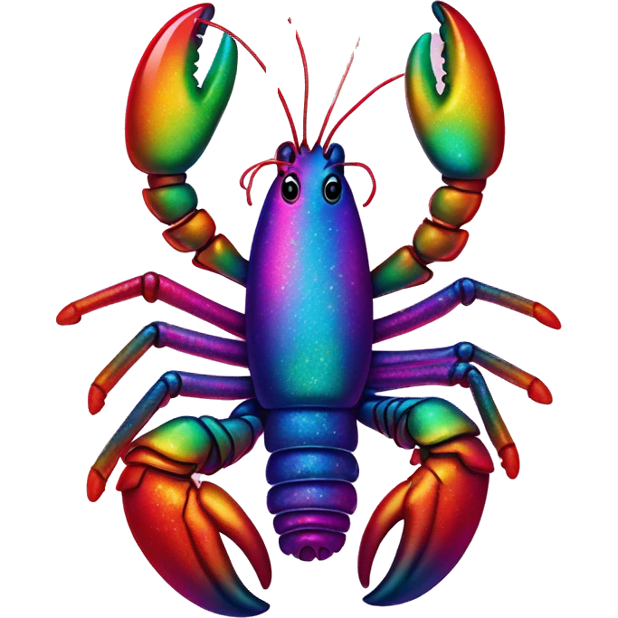 lisa frank glitter lobster emoji