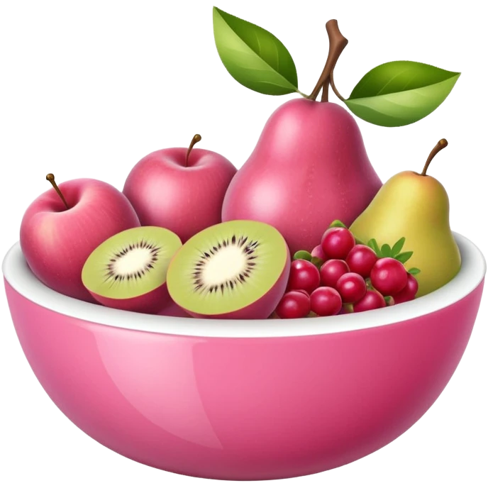 pinkpastel  fruits bowl emoji