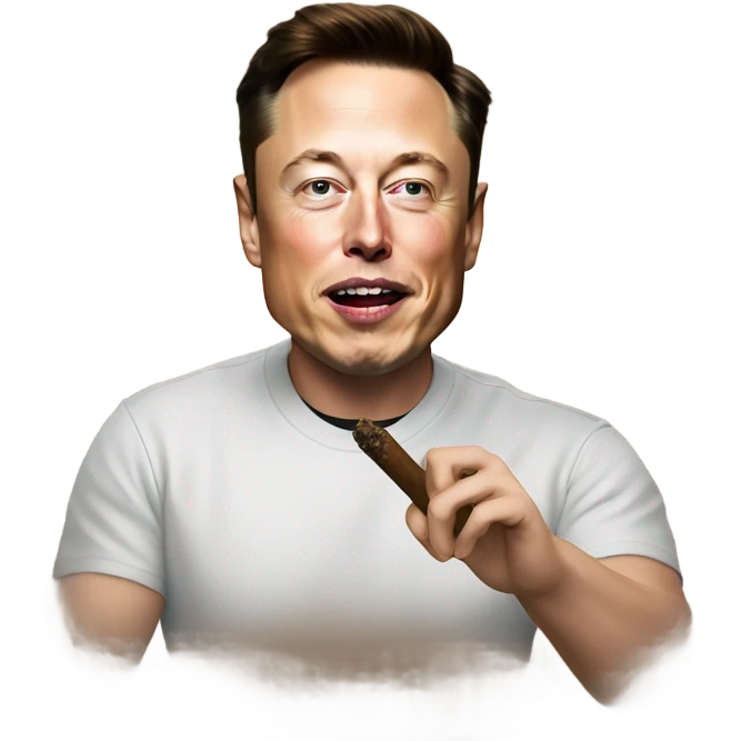Elon musk hitting a blunt emoji