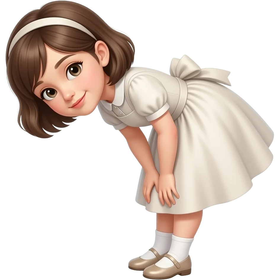 Girl in a dress curtsying  standing up emoji