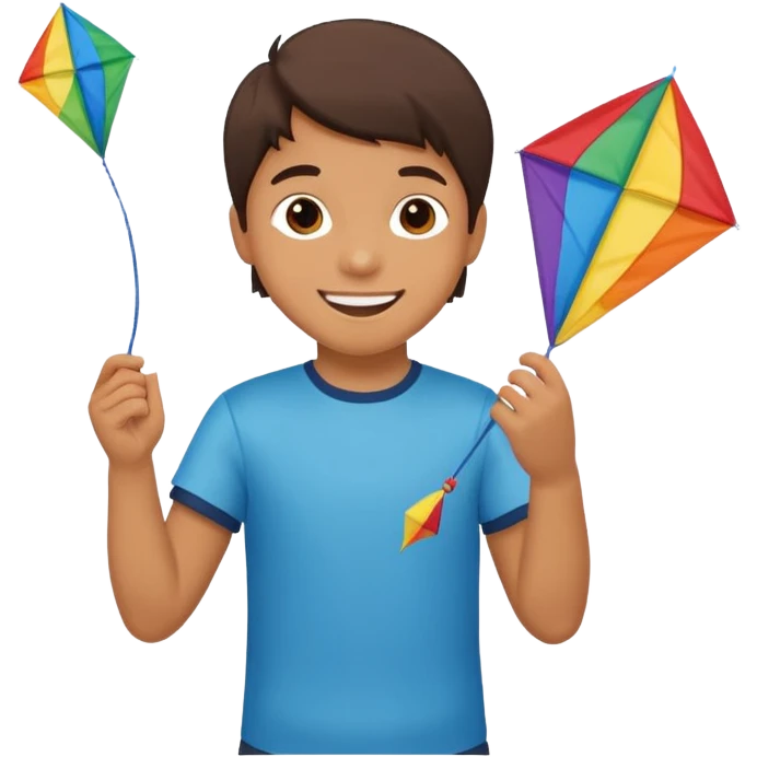 kid with kite emoji