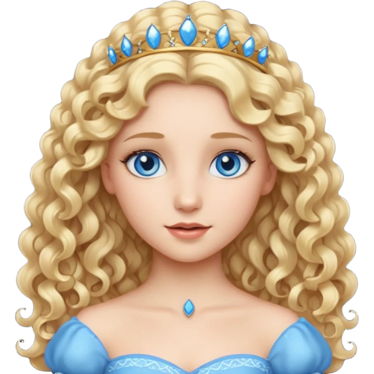 Princesse yeux bleues cheveux long blond bouclés  emoji