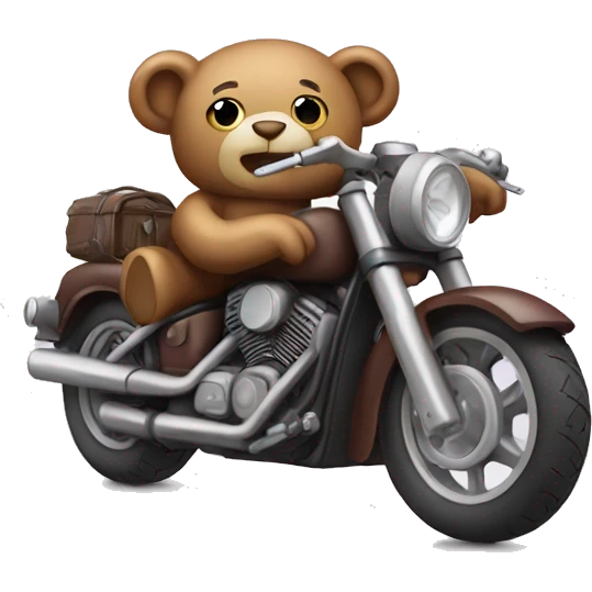 Teddy bear on motorcycle  emoji