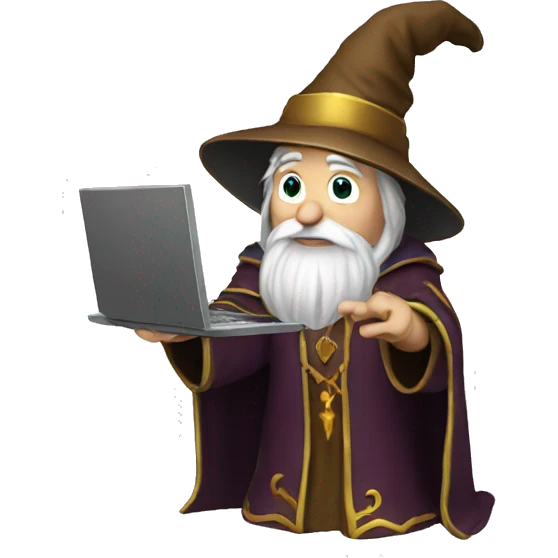wizard with computer emoji