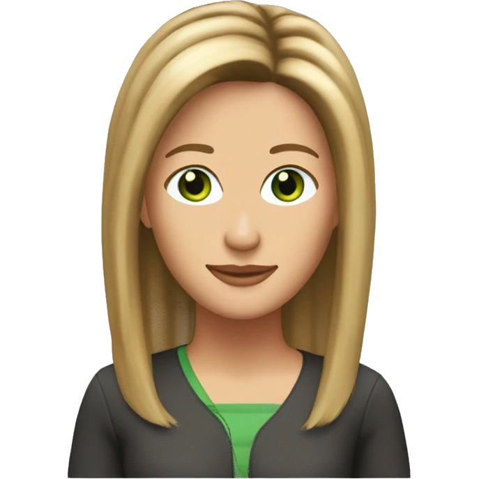 Rachel Green friends with hair highlights and green eyes emoji