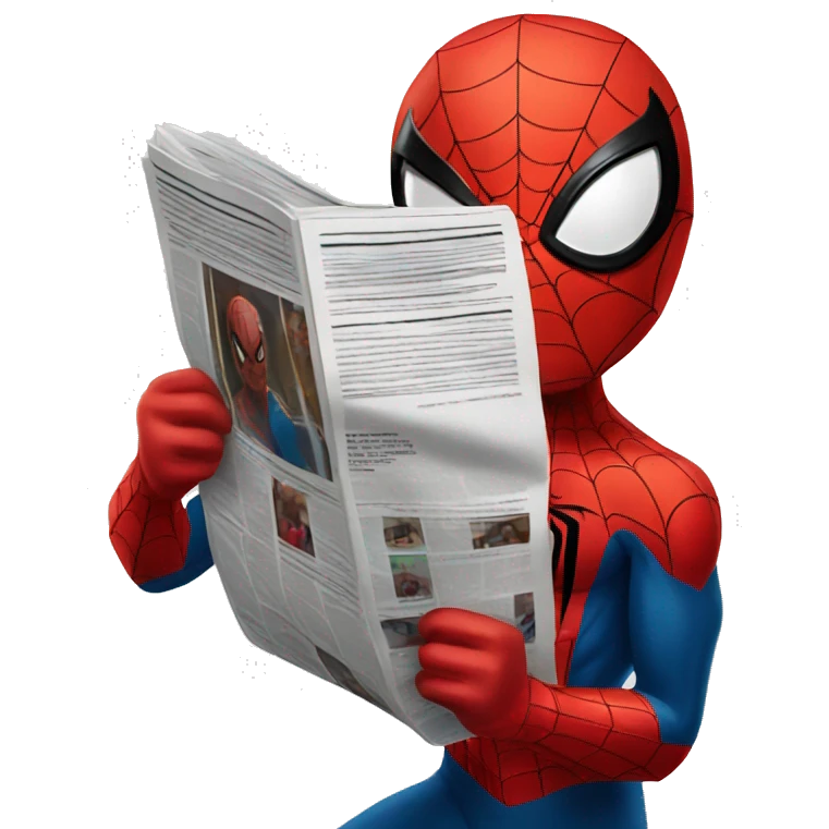 Spider-Man reading a magazine emoji