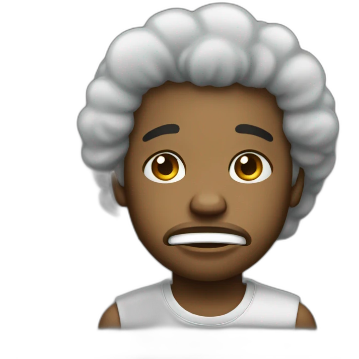 Crying afro American guy emoji