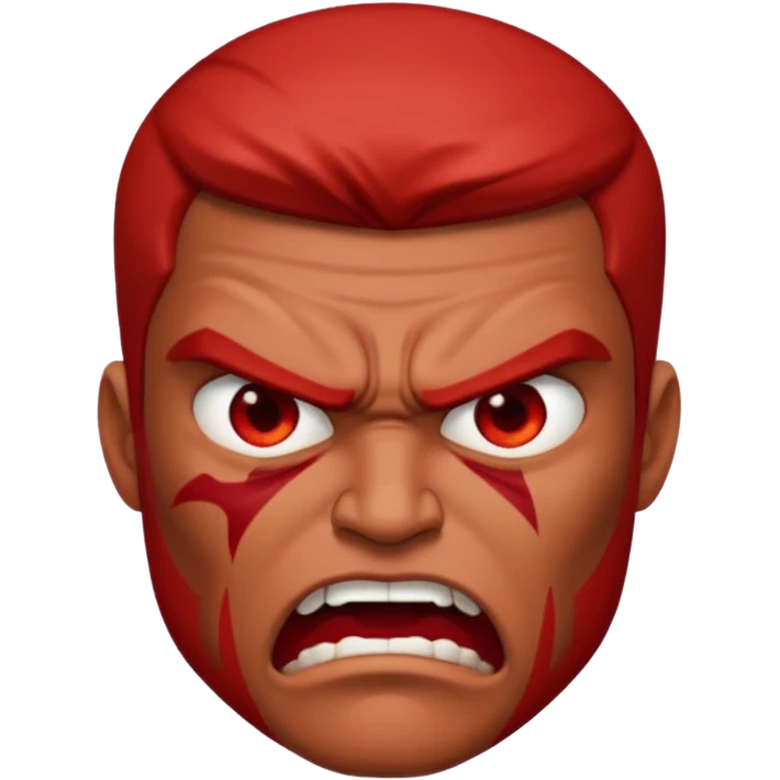 a man with many and angry face emoji