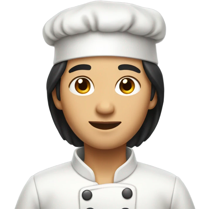 Asian chef tan skin black hair emoji