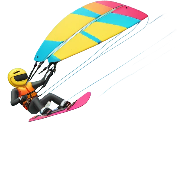 Kiteboarding with skis emoji