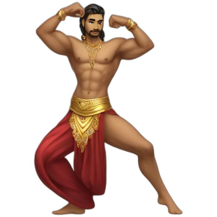 Male belly dancer macho emoji