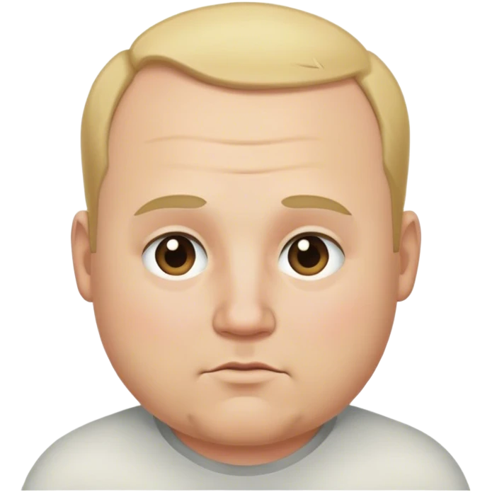 30 inch forehead, blonde hair, chubby face, receding hairline emoji