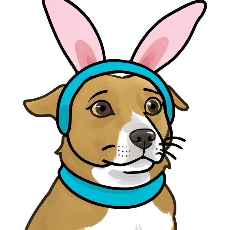 Dog with bunny ears emoji