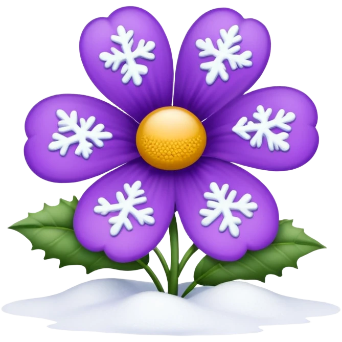purple flower with snow emoji