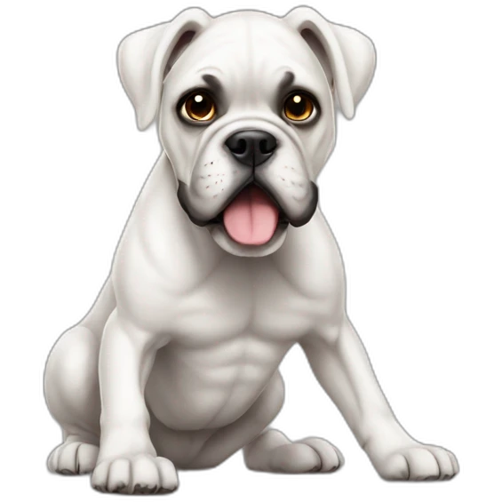The white boxer is training emoji