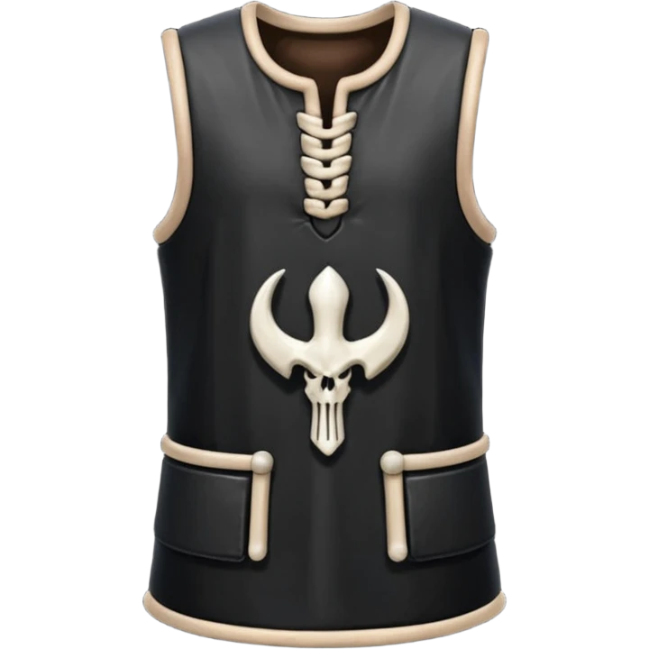 A sleeveless leather tunic stitched with bone needles.









 emoji